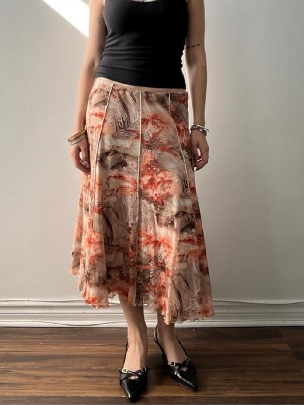 Size 10 Patterned Midi Skirt